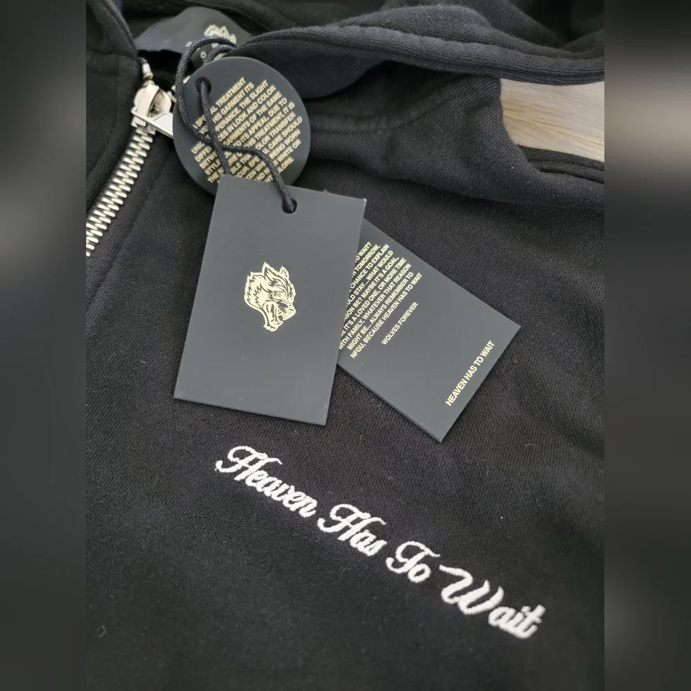 Darc Sport Time Darco Double Zip Hoodie Heaven Has To Wait sz Large - Picture 7 of 11